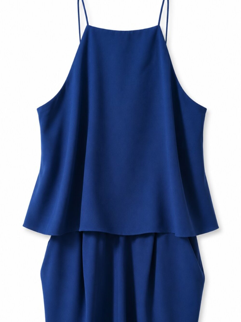 Express Women’s Size 0 Royal Blue Halter Romper Dressy Sleeveless